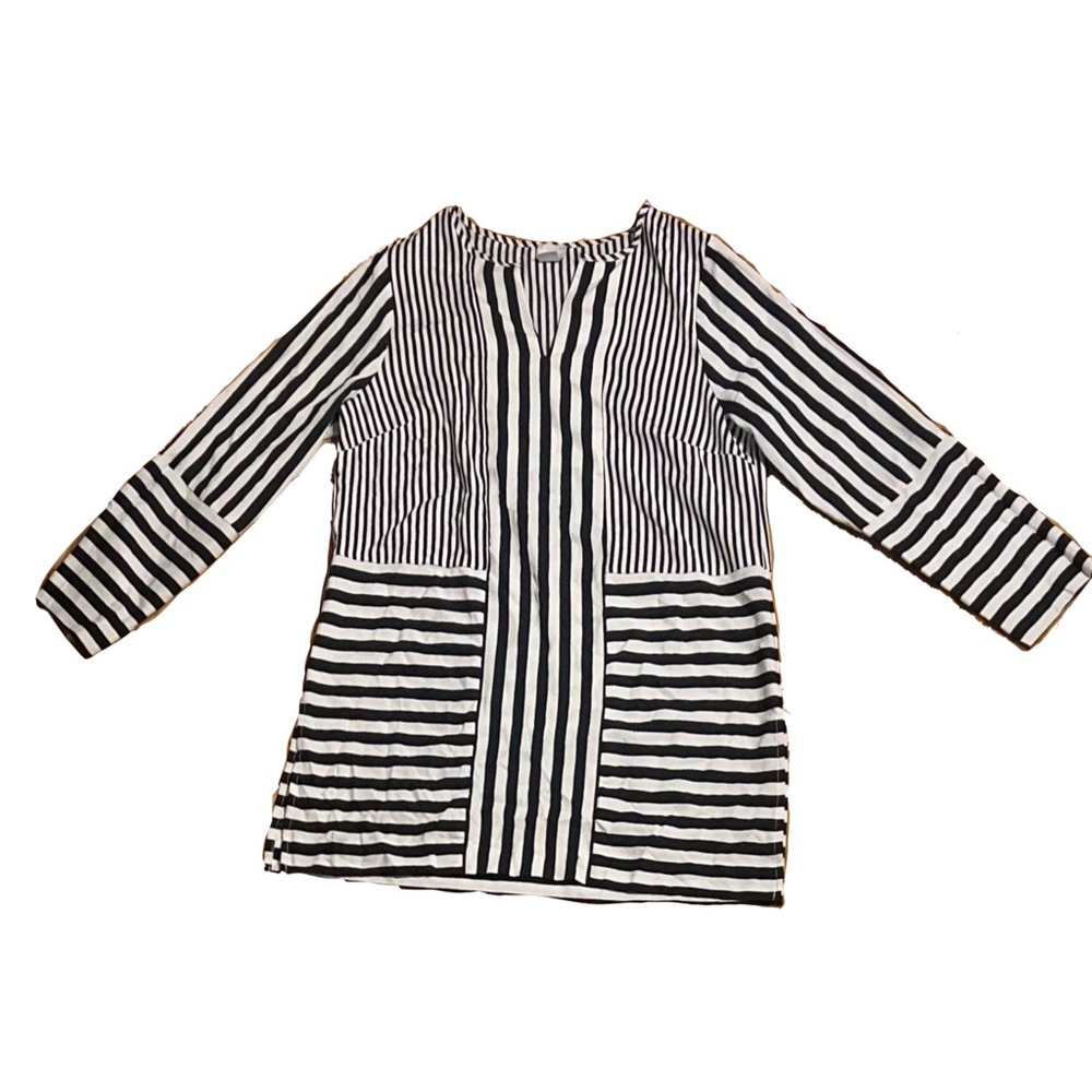 Chico's Monochrome black & white  Striped Top